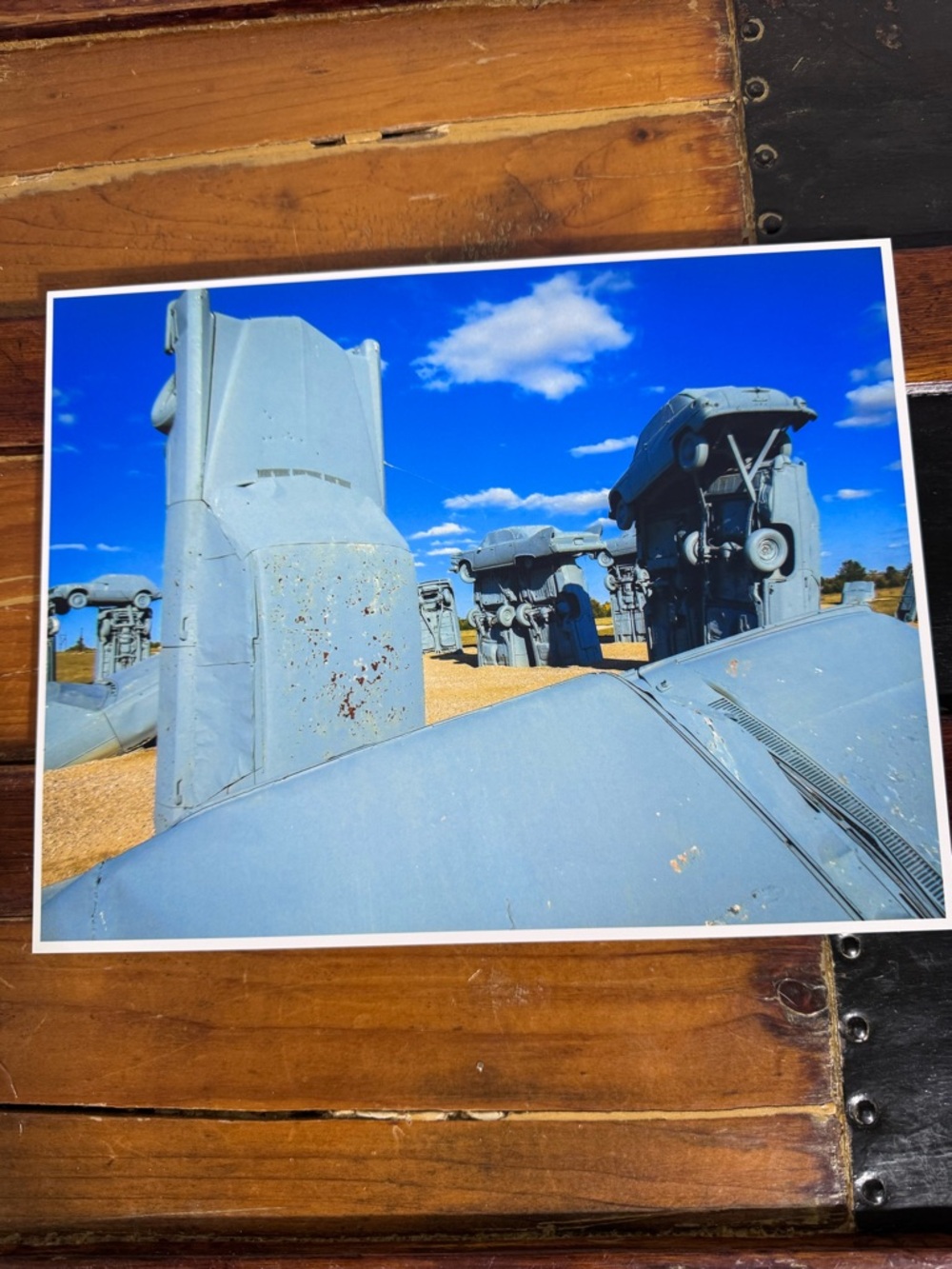 Blue Automotive Sculpture Photo Print (Carhenge, NE)